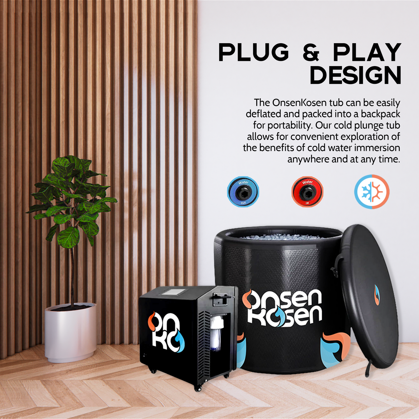 O-K BUNDLE: Atami Multi Purpose Plunge Tub WITH Pro1HP or Pro2HP Chiller/Heater
