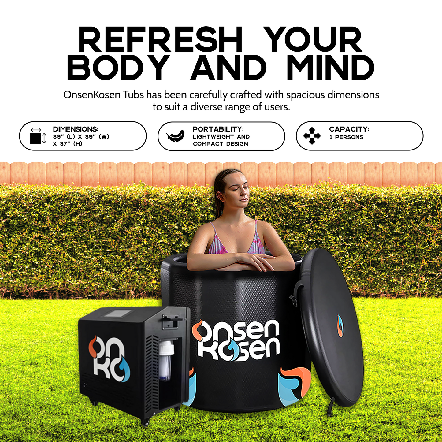 O-K BUNDLE: Atami Multi Purpose Plunge Tub WITH Pro1HP or Pro2HP Chiller/Heater