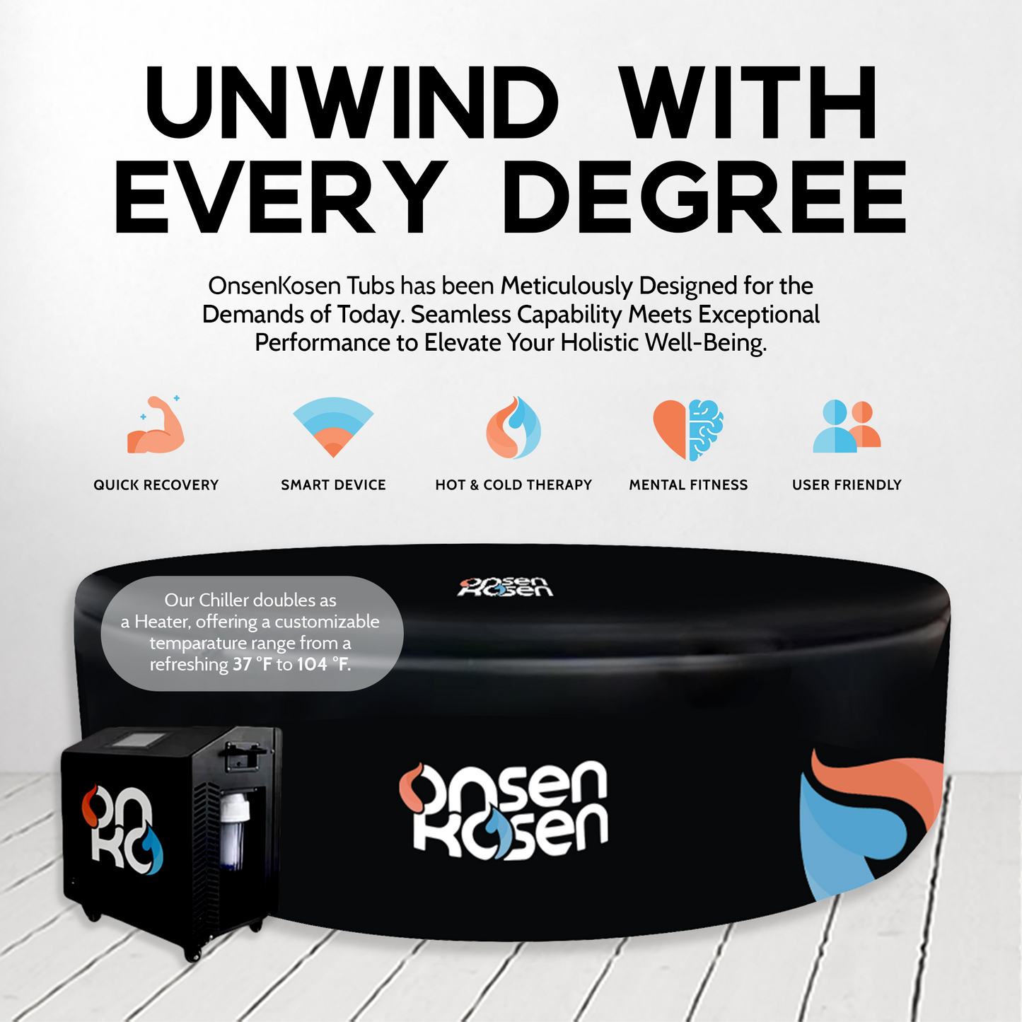 OnsenKosen Tub Only: Yunokawa 8 to 12 Person Multi Purpose Plunge Tub - No Chiller/Heater