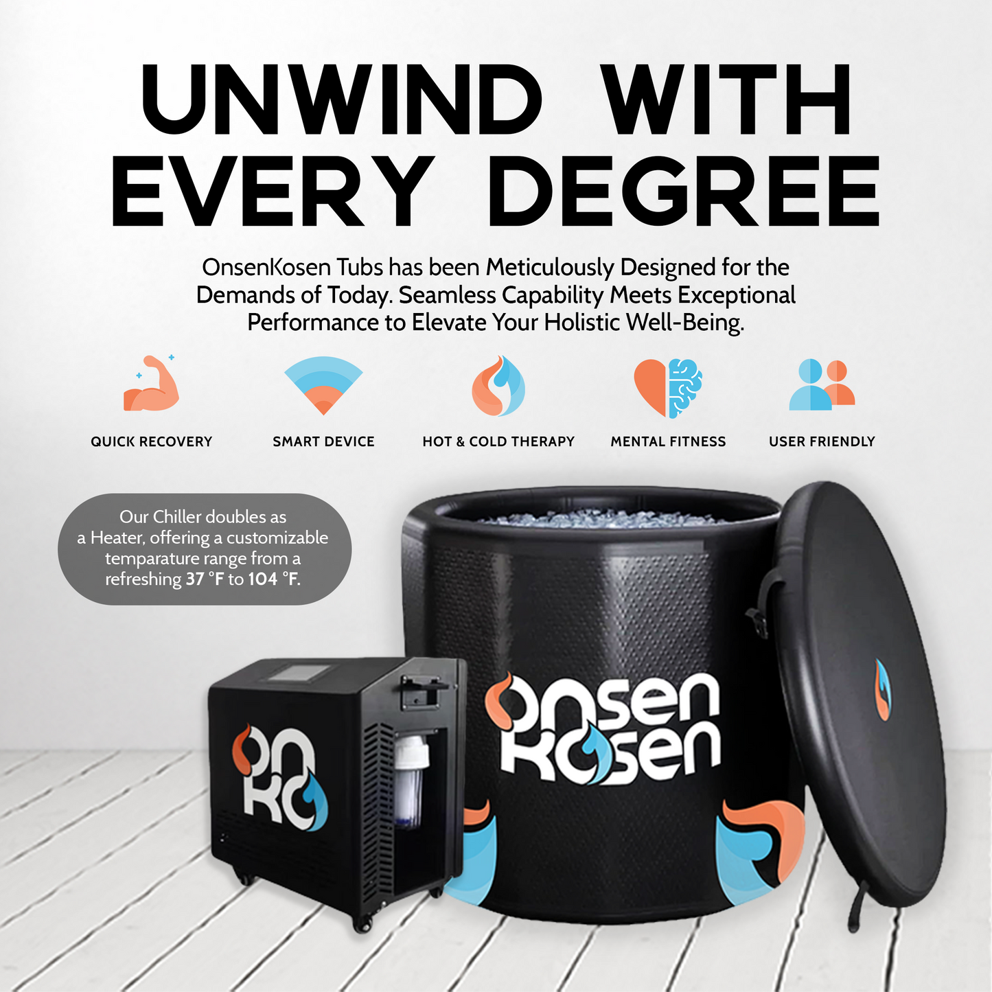 O-K BUNDLE: Atami Multi Purpose Plunge Tub WITH Pro1HP or Pro2HP Chiller/Heater