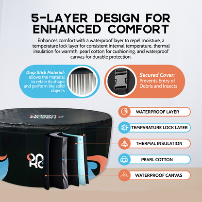 OnsenKosen Tub Only:  Beppu 4 to 6 Person Multi Purpose Group Plunge Tub - No Chiller/Heater